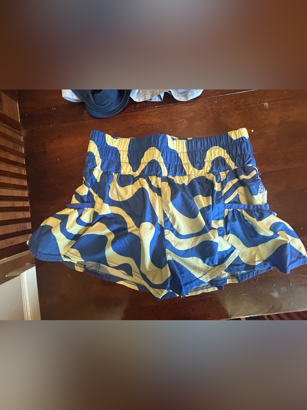 FP Movement by Free People Blue and Yellow Athletic Shorts